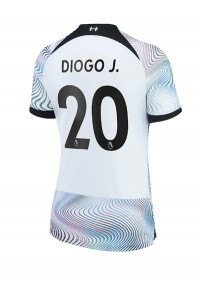 Liverpool Diogo Jota #20 Voetbaltruitje Uit tenue Dames 2022-23 Korte Mouw